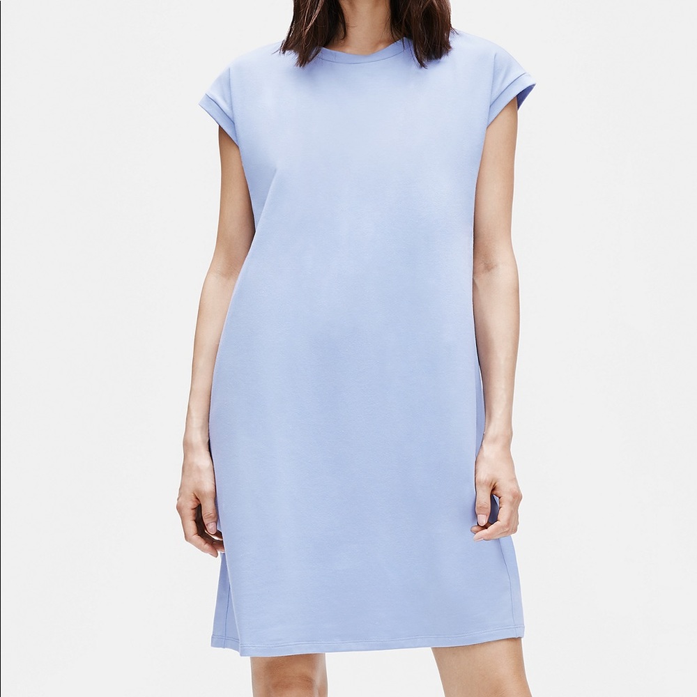 EILEEN FISHER TRACEABLE ORGANIC COTTON STRETCH CREW NECK DRESS